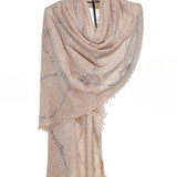 Earth Crystal Cashmere Silk Shawl - Biscuit