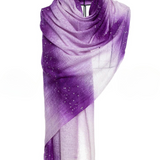 Baby Cashmere Sprayed Crystal Shawl - Purple