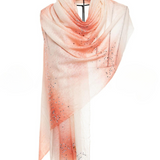 Baby Cashmere Sprayed Crystal Shawl - Salmon Light