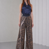 Ember Flare Sequin Pants - Navy