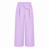 The Wrapline Linen Trouser - Lilac