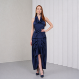 The Vanguard Skirt Silk - Midnight Navy