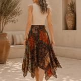 Bohemian Midi Skirt - Orange Babylon