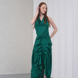 The Vanguard Skirt Silk - Emerald Green