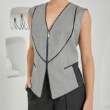 Multi Fold Vest - Gray Black