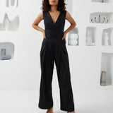 The Arrow Jumpsuit - Navy & Gold Mustard