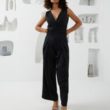 The Arrow Jumpsuit - Navy & Gold Mustard