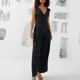 The Arrow Jumpsuit - Navy & Gold Mustard