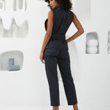 The Star Overall Jumpsuit - Navy & Gold Mustard