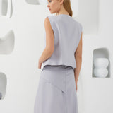 The Refined Curve Skirt - Light Gray
