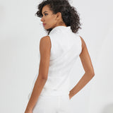 Construct Vest Suit & Pants Ensemble White