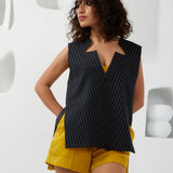 Star Shirt - Reversible Navy Gold Striped