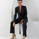 Shawl Suit Blazer & Pants - Deep Black