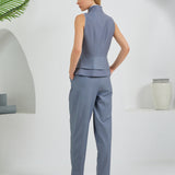 Construct Vest Suit & Pants Ensemble - Dark Gray