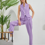 Construct Vest Suit & Pants Ensemble - Lilac