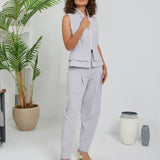 Construct Vest Suit & Pants Ensemble Light Gray