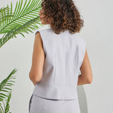 V Button Vest - Dark & Light Gray