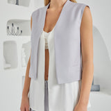 Flow Three Piece Suit Ensemble - Light Gray & White