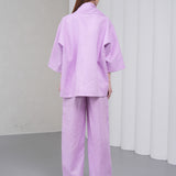The Duality Linen Reversible Jacket - Lavender Paisley