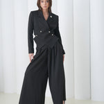 Sovereign Crop Jacket by Lumina Eligma – luxury cropped merino wool jacket with architectural tailoring