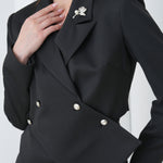 Sovereign Crop Jacket by Lumina Eligma – luxury cropped merino wool jacket with architectural tailoring
