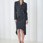 Sovereign Crop Jacket by Lumina Eligma – luxury cropped merino wool jacket with architectural tailoring