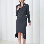 Sovereign Crop Jacket by Lumina Eligma – luxury cropped merino wool jacket with architectural tailoring