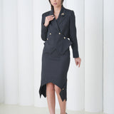 Sovereign Crop Jacket by Lumina Eligma – luxury cropped merino wool jacket with architectural tailoring