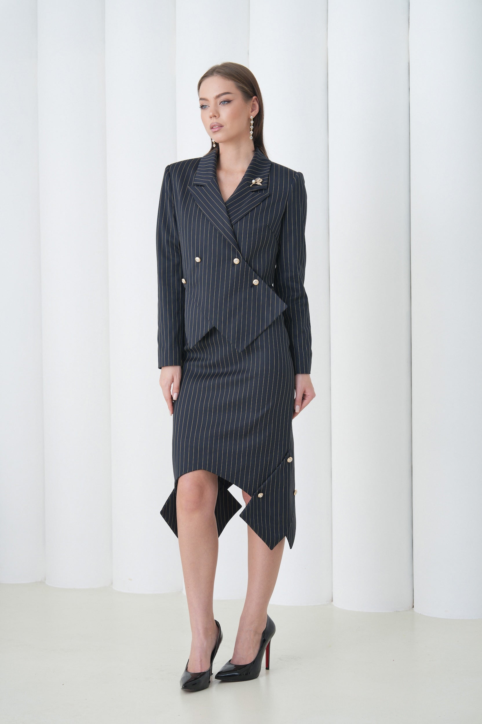 Sovereign Volume Skirt by Lumina Eligma – luxury merino wool sculptural skirt with architectural volume