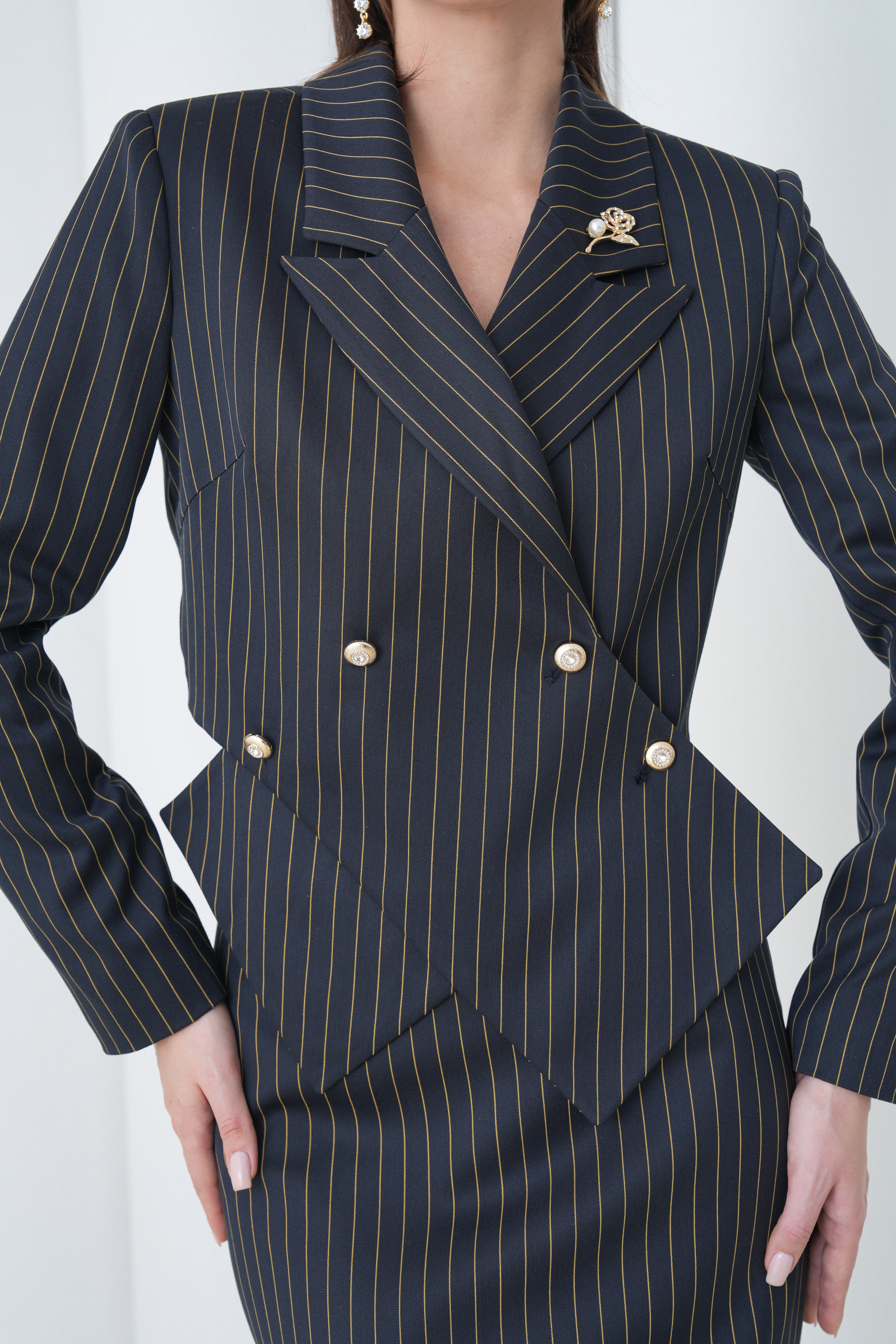 Sovereign Crop Jacket by Lumina Eligma – luxury cropped merino wool jacket with architectural tailoring