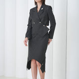 Sovereign Crop Jacket by Lumina Eligma – luxury cropped merino wool jacket with architectural tailoring