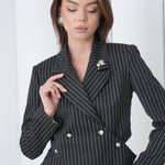 Sovereign Crop Jacket by Lumina Eligma – luxury cropped merino wool jacket with architectural tailoring