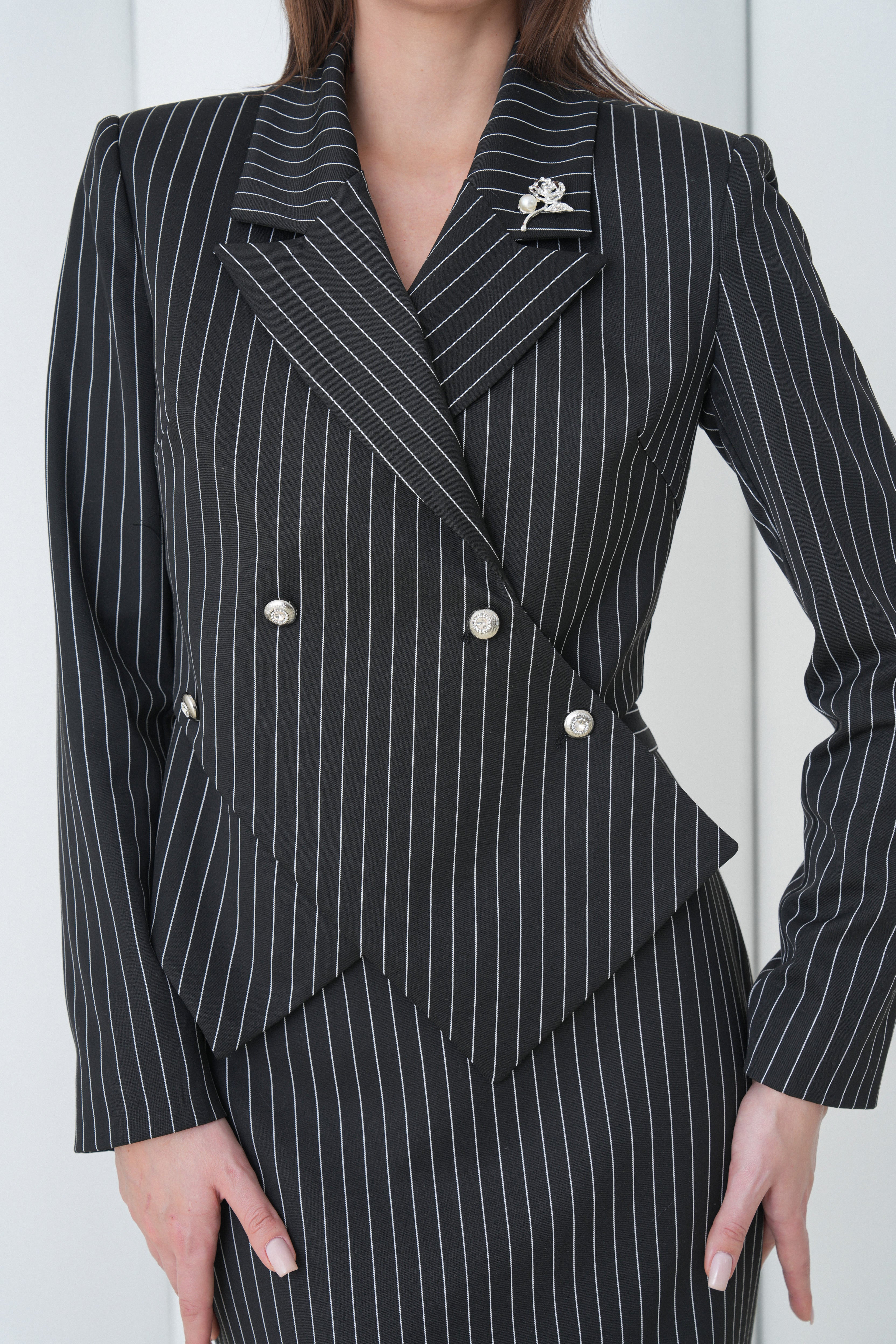 Sovereign Crop Jacket by Lumina Eligma – luxury cropped merino wool jacket with architectural tailoring