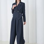 Sovereign Crop Jacket by Lumina Eligma – luxury cropped merino wool jacket with architectural tailoring