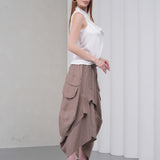 The Collar Linen Skirt - Vizon