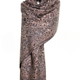 Tribal Paisley Cashmere Pashmina Shawl - Brown