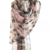 Web Felted Baby Cashmere Shawl - Peach Green