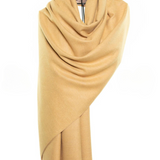 Reversible Mo-shmere Color Block Shawl - Mustard Sepia