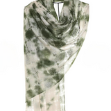 Web Felted Baby Cashmere Shawl - Ivory Green