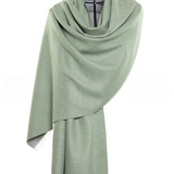 Reversible Mo-shmere Color Block Shawl - Green Gray