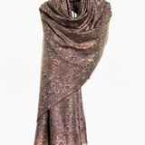 Tribal Paisley Cashmere Pashmina Shawl - Powder Purple