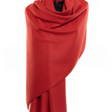 Reversible Mo-shmere Color Block Shawl - Red Black
