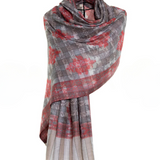 Checkers Paisley Cashmere Pashmina Shawl - Red