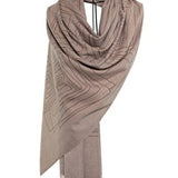 Dimension Fringes Wool Mix Scarf - Biscuit
