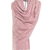 Dimension Fringes Wool Mix Scarf - Cherry Pink
