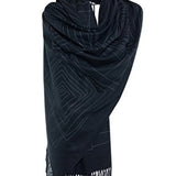 Dimension Fringes Wool Mix Scarf - Black