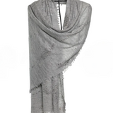 Earth Crystal Cashmere Silk Shawl - Light Gray