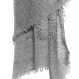 Earth Crystal Cashmere Silk Shawl - Light Gray