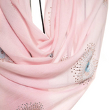 Eye Crystal Silk & Cashmere Shawls with Swarovski - Baby Pink