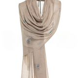 Eye Crystal Silk & Cashmere Shawls with Swarovski - Beige